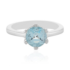 Anillo en plata con Topacio azul cielo