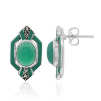 Pendientes en plata con Calcedonia verde