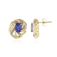 Pendientes en oro con Tanzanita AAA (de Melo)