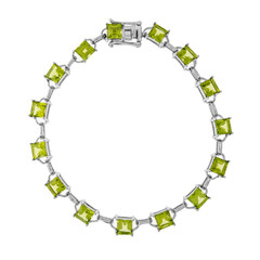Brazalete en plata con Peridoto de Arizona