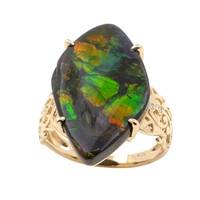Anillo en oro con Ammolita (de Melo)