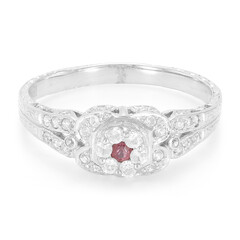 Anillo en plata con Zafiro Padparadscha