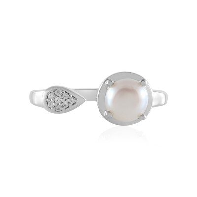 Anillo en plata con Perla blanca Freshwater