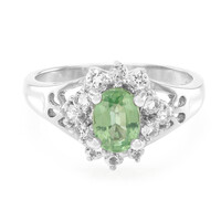 Anillo en plata con Cianita menta