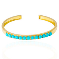 Brazalete en plata con Turquesa bella durmiente