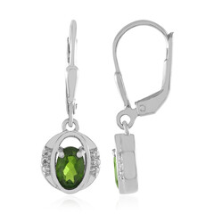 Pendientes en plata con Diópsido de Rusia