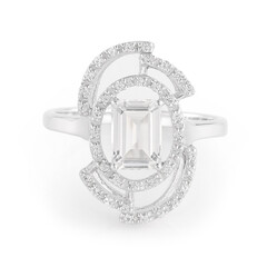 Anillo en plata con Topacio glacial