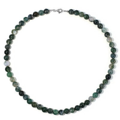 Collar en plata con Ágata de musgo