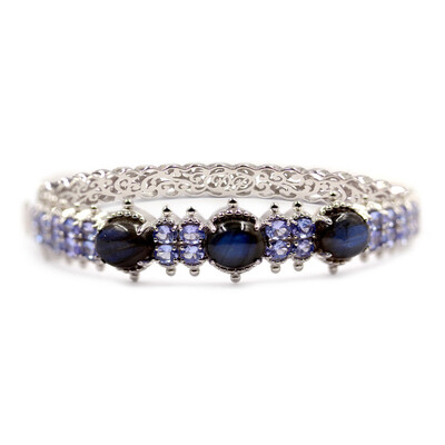 Brazalete en plata con Labradorita (Dallas Prince Designs)