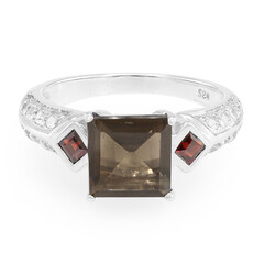 Anillo en plata con Cuarzo ahumado