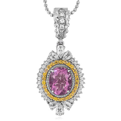 Collar en plata con Fluorita rosa (Dallas Prince Designs)