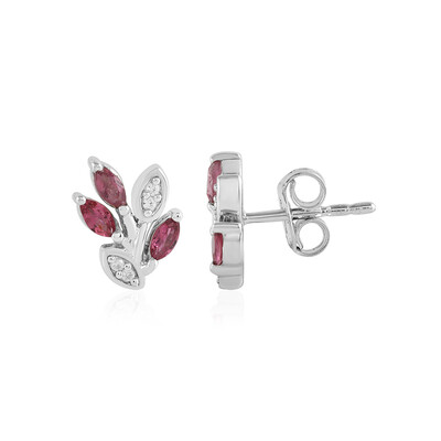 Pendientes en plata con Turmalina rosa
