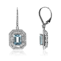 Pendientes en oro con Aguamarina de Brasill AAA (AMAYANI)