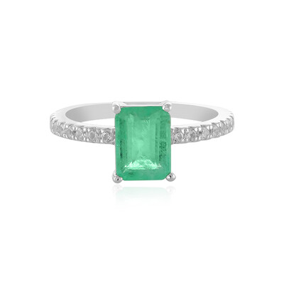 Anillo en plata con Esmeralda de Rusia
