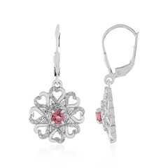 Pendientes en plata con Turmalina rosa de Nigeria