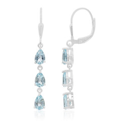 Pendientes en plata con Topacio azul cielo