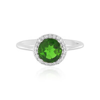 Anillo en plata con Diópsido de Rusia