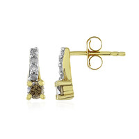 Pendientes en plata con Diamante champán I4