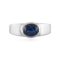 Anillo en plata con Zafiro estrella azul