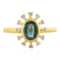 Anillo en plata con Cianita petróleo