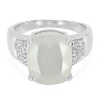 Anillo en plata con Piedra de Luna blanca