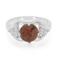 Anillo en plata con Obsidiana caoba
