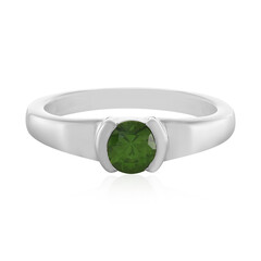 Anillo en plata con Zircón verde Ceylon