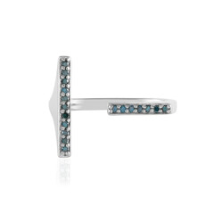 Anillo en plata con Diamante azul I3 (de Melo)