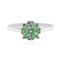 Anillo en plata con Tsavorita de Tanzania