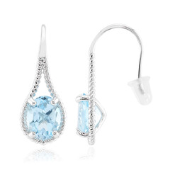 Pendientes en plata con Topacio azul cielo
