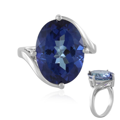 Anillo en plata con Topacio azul cobalto