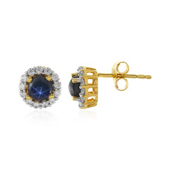 Pendientes en plata con Zafiro estrella azul