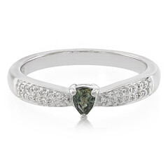 Anillo en plata con Zafiro de pavo real no calentado