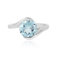 Anillo en plata con Topacio azul cielo