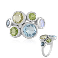 Anillo en plata con Topacio azul cielo (KM by Juwelo)