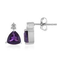 Pendientes en plata con Amatista de Zambia