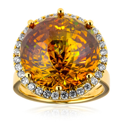 Anillo en oro con Esfalerita (de Melo)