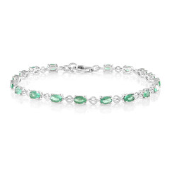 Brazalete en plata con Apatita verde