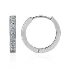 Pendientes en plata con Topacio azul suizo