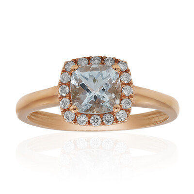 Anillo en oro con Aguamarina de Brasill AAA