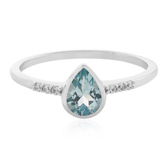 Anillo en plata con Topacio azul cielo
