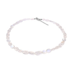 Collar en plata con Piedra de Luna arcoíris