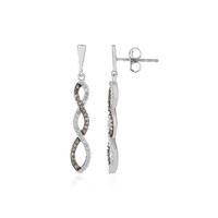 Pendientes en plata con Diamante champán I2