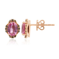 Pendientes en oro con Zafiro rosado