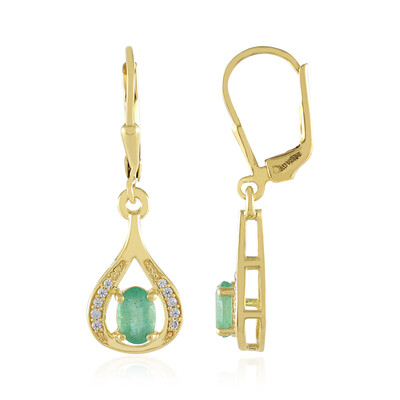 Pendientes en plata con Esmeralda de Rusia