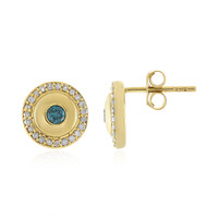 Pendientes en oro con Diamante azul I4