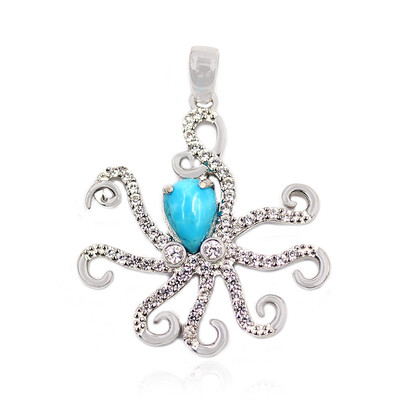 Colgante en plata con Turquesa azul del Mohave Kingman