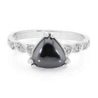 Anillo en plata con Hematita negra
