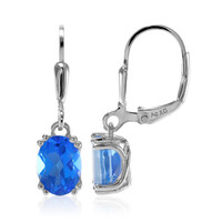Pendientes en plata con Topacio azul índigo