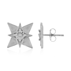 Pendientes en plata con Diamante I4 (J)